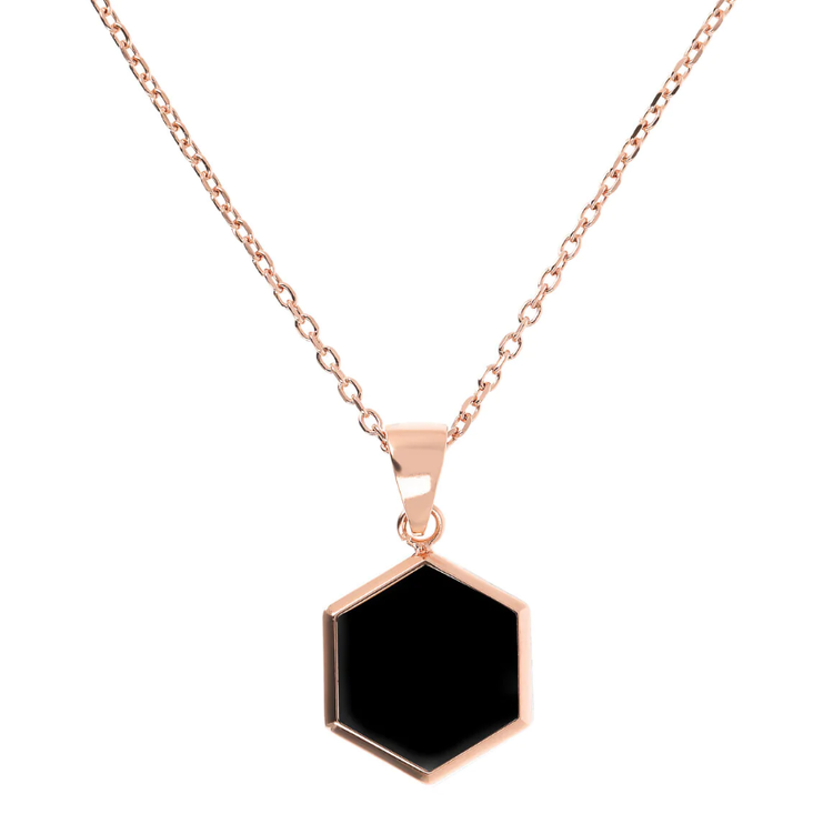 Small Hexagon Pendant Necklace