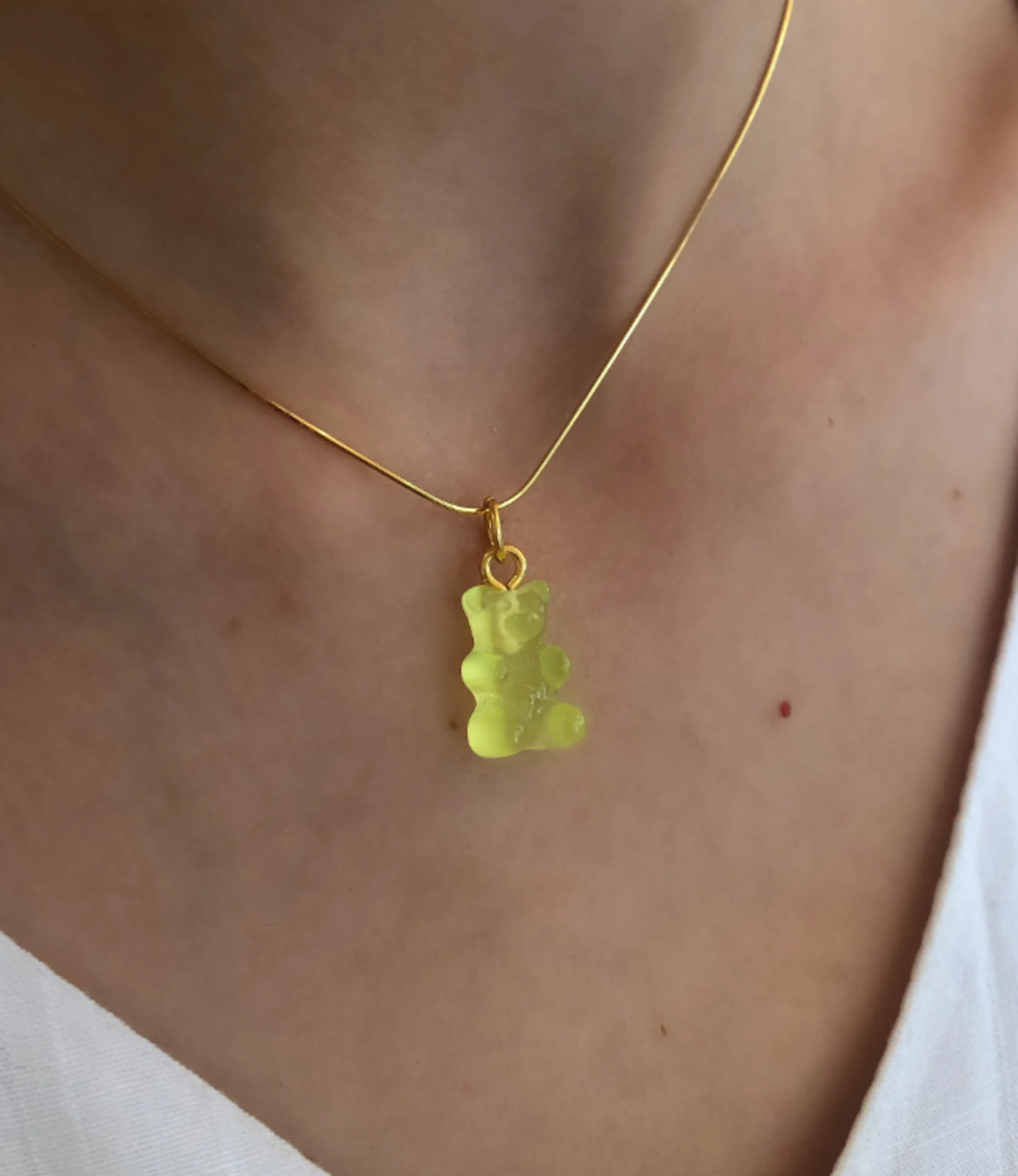 Gold gummy bear necklace best sale