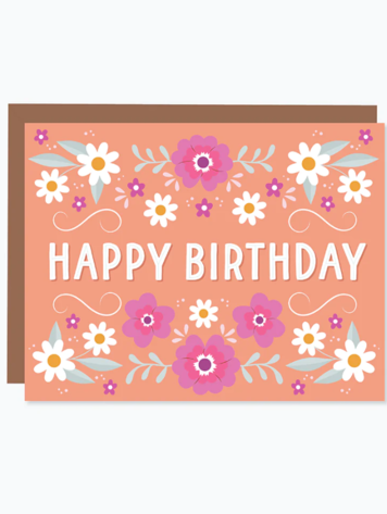 Daisy Dreams: Coral Happy Birthday Card