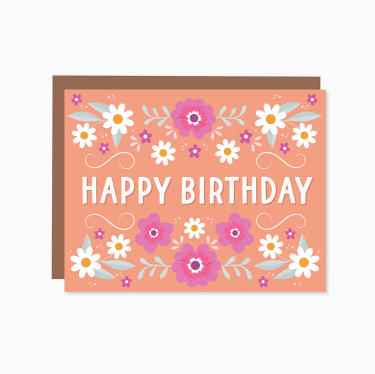 Daisy Dreams: Coral Happy Birthday Card