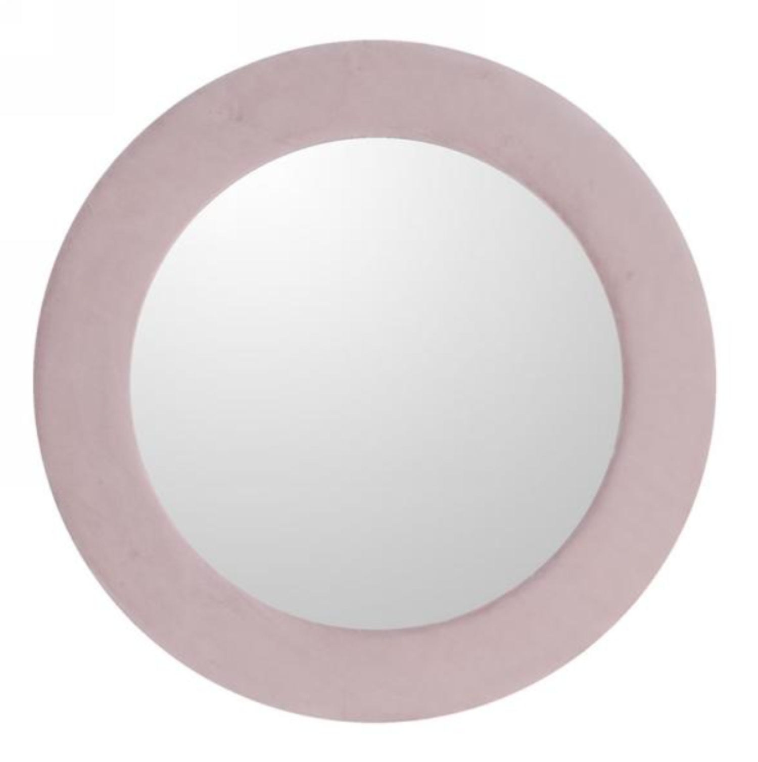 Round Antique Pink Velvet Mirror Adora Boutique