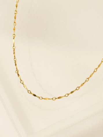 Dapped Bar Chain Gold-Filled Necklace