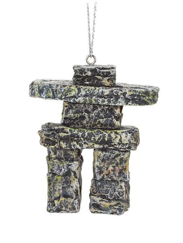 3" Stonelike Inukshuk Ornament