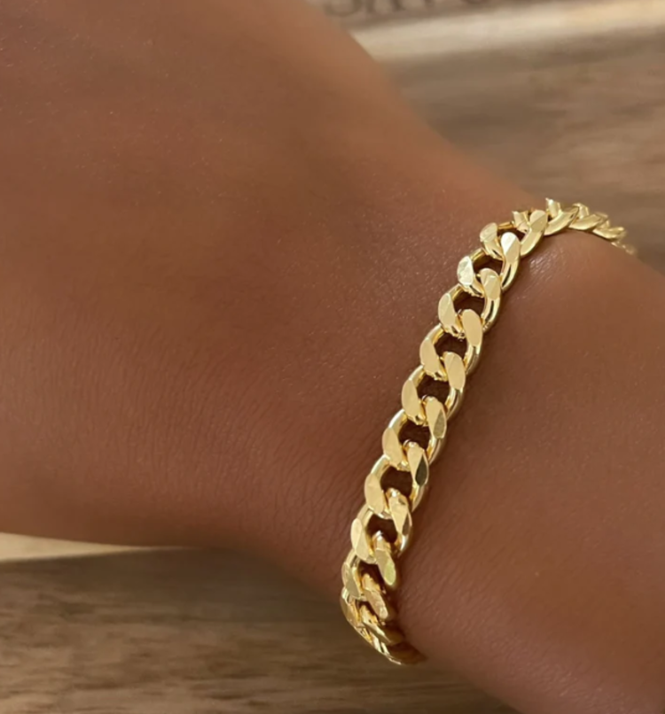 18K Yellow Gold Vermeil Dixon Bracelet 15cm