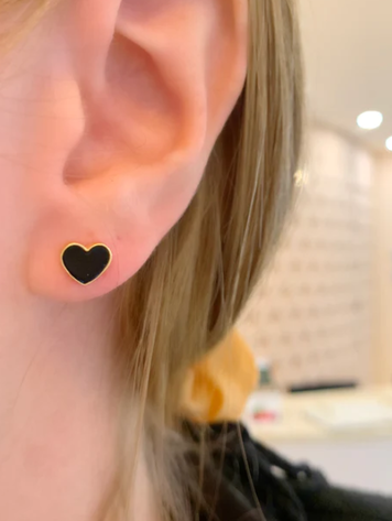Mini Enamel Heart Studs