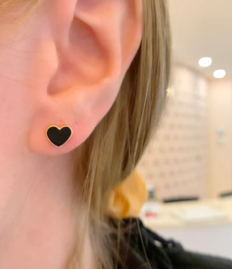 Mini Enamel Heart Studs