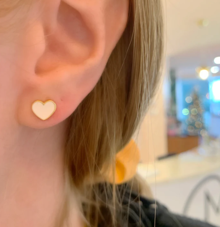 Mini Enamel Heart Studs