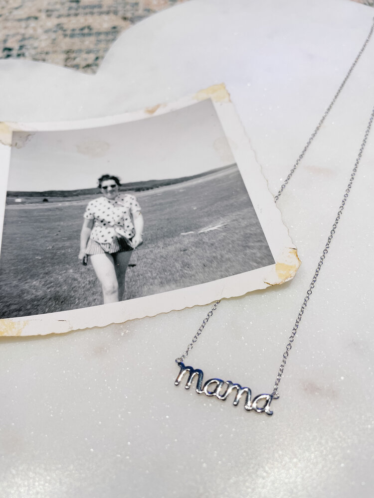 Mama Script Necklace