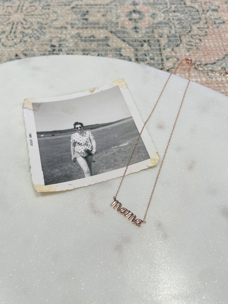 Mama Script Necklace