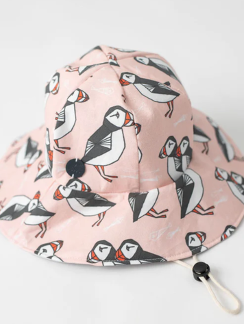 Pink Puffin Summer Floppy Hat