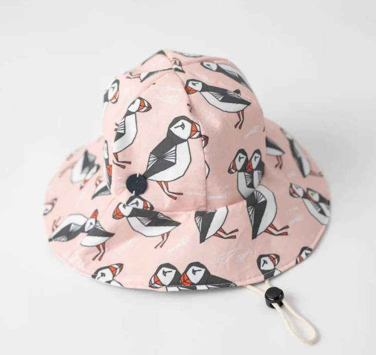 Pink Puffin Summer Floppy Hat