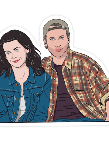 Lorelai and Luke Sticker