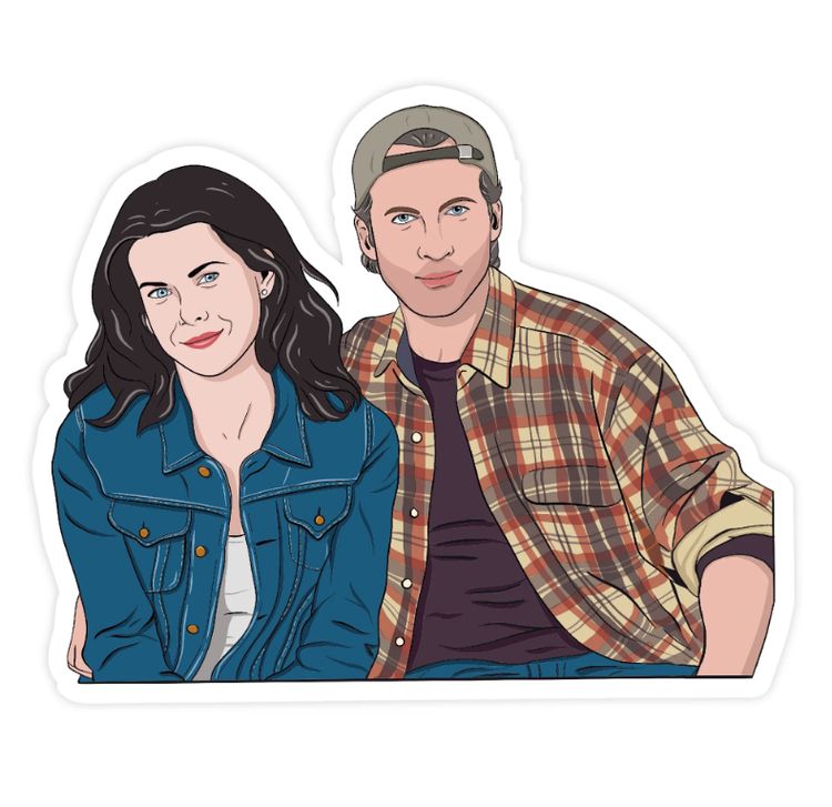 Lorelai and Luke Sticker