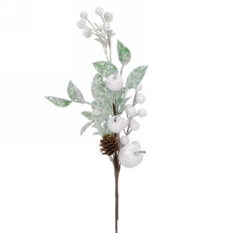 Glitter Foliage & Ball Branch