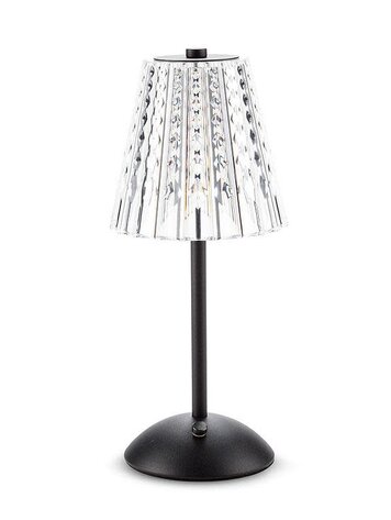 Crystal Shade LED Black Table Lamp