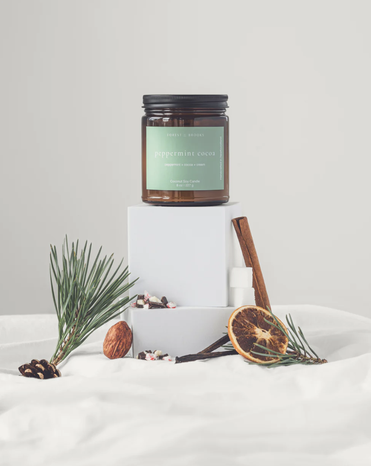 Peppermint Cocoa Wooden Wick Candle