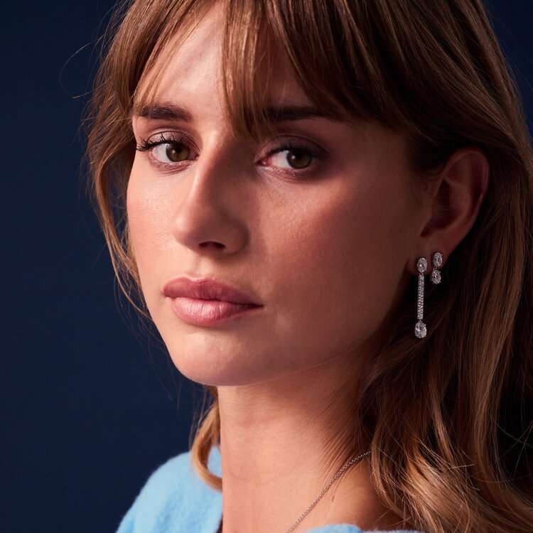 Ellisse Due Piccolo Earrings Sterling Silver