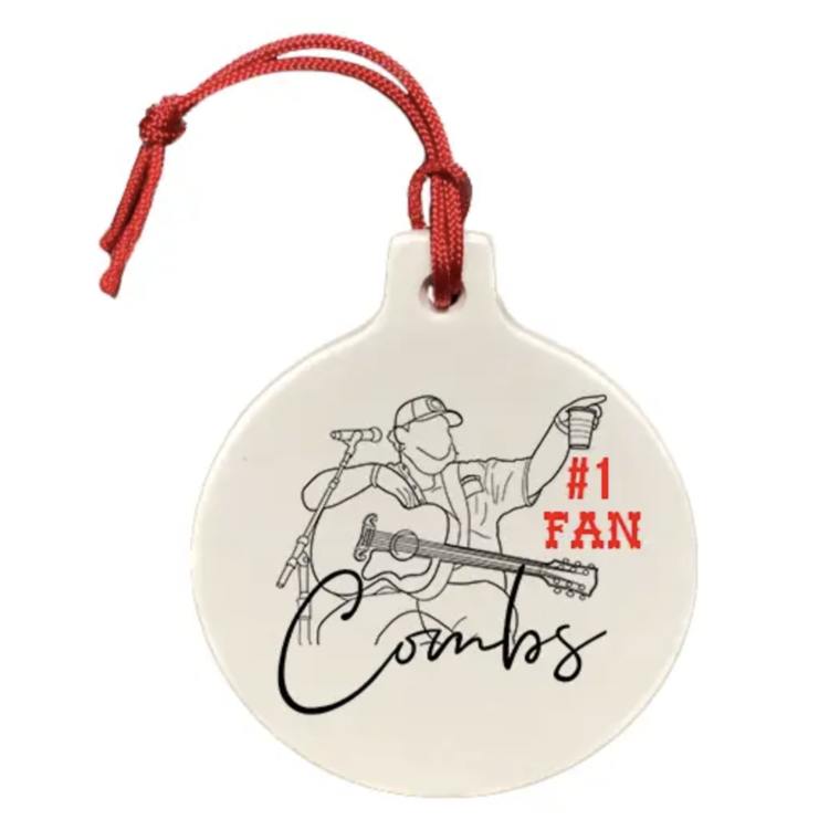 Luke Combs Number 1 Fan Ornament