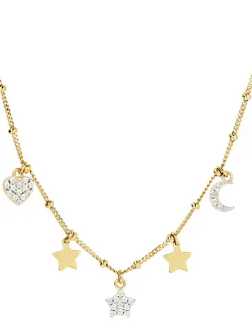 Miss Bronzallure Yellow Gold Necklace w/ CZ Elements