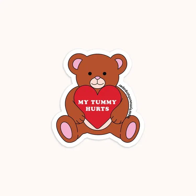 My Tummy Hurts Bear Sticker