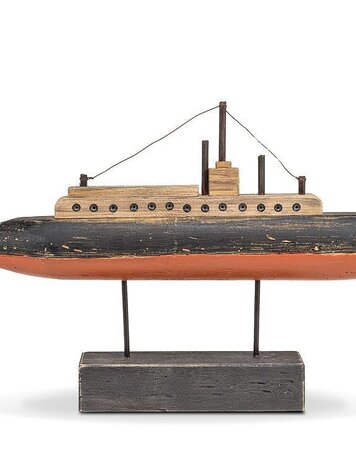 Large Black & Red Submarine on Base