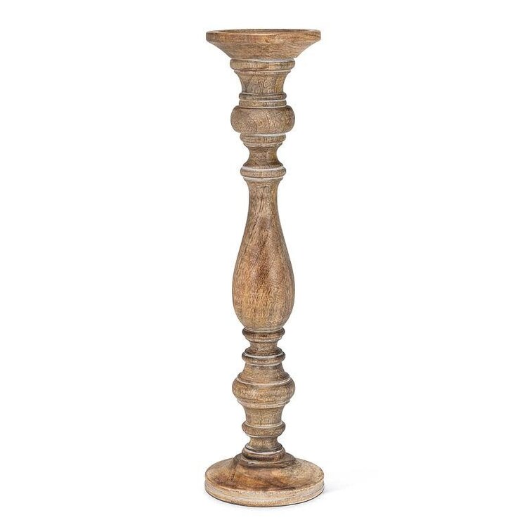 Grey Wash Turned Pillar Holder