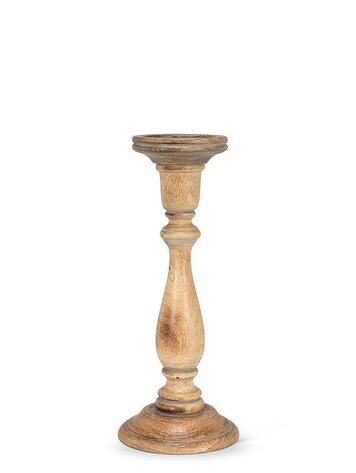 Grey Wash Turned Pillar Holder