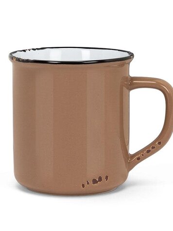 Taupe Enamel Look Mug