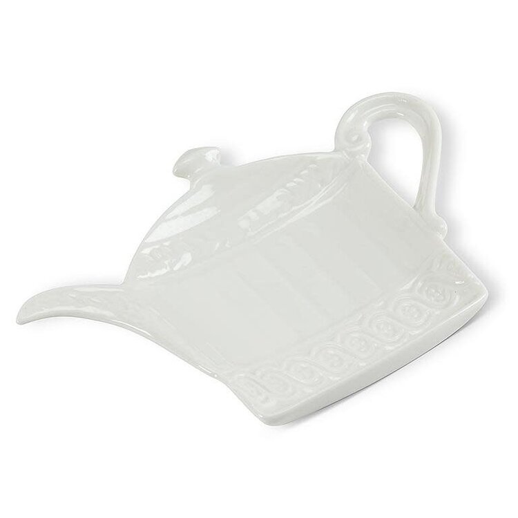 Teapot Teabag Plate-White
