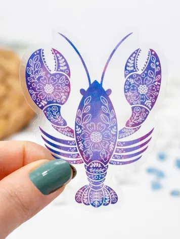 Floral Lobster Sticker
