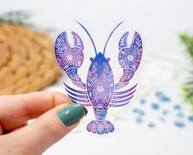 Floral Lobster Sticker