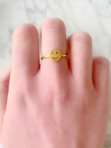 18K Yellow Gold Vermeil Smile Ring