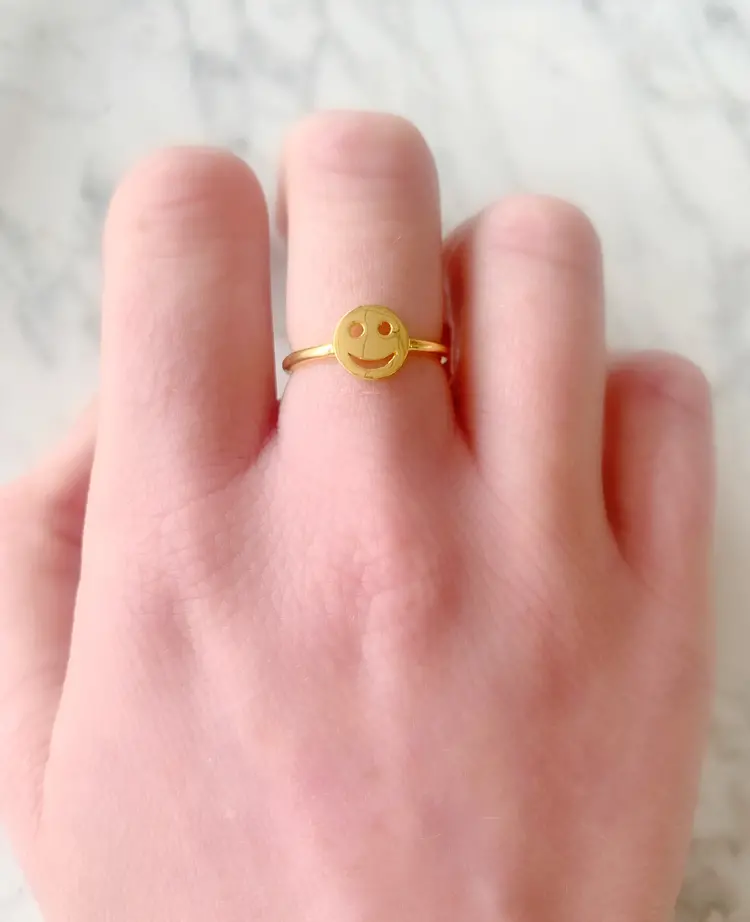 18K Yellow Gold Vermeil Smile Ring
