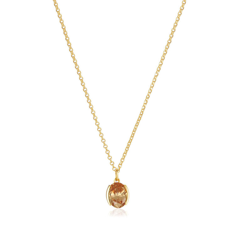 Ellisse Carezza Necklace Yellow Gold with Champagne
