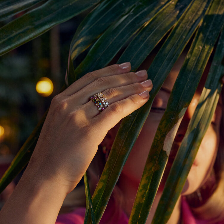 Gold with Multi Livingo Ring