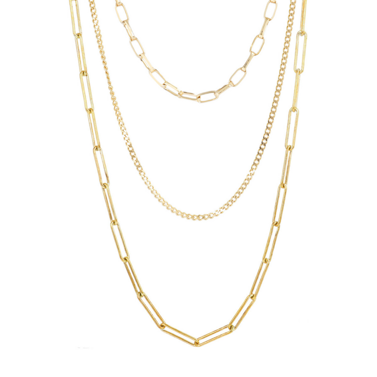 Gold Multi-Strand Necklace with Magnetic Clasp
