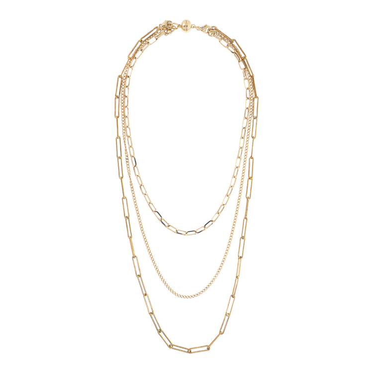 Gold Multi-Strand Necklace with Magnetic Clasp