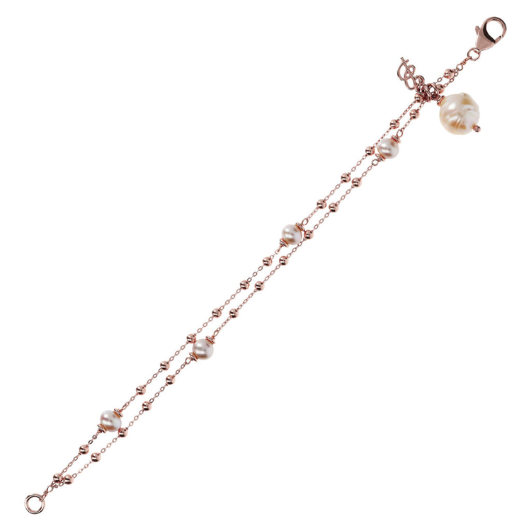 Multi-strand Rosary Bracelet with Spheres and Ming Freshwater Cultured Pearls