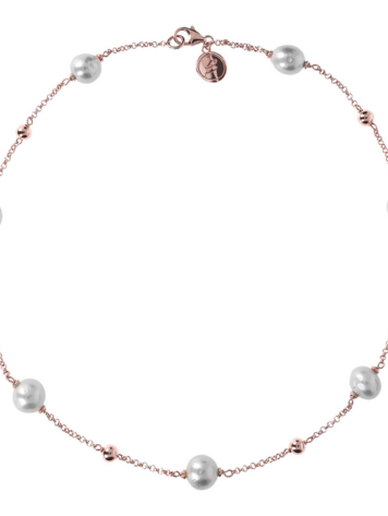 Necklace with Spheres and Freshwater Cultured Pearls