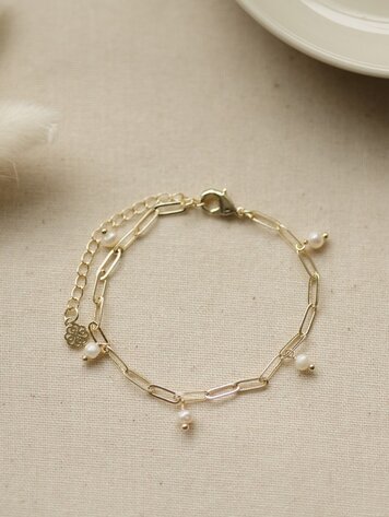 Beatrice Anklet White Pearl