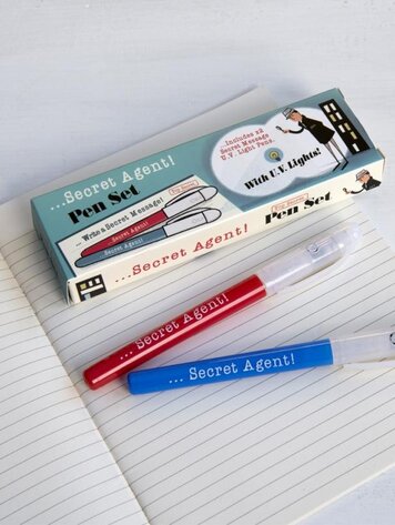Secret Agent Invisible Ink Spy Pens (Set Of 2)