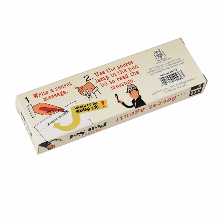 Secret Agent Invisible Ink Spy Pens (Set Of 2)