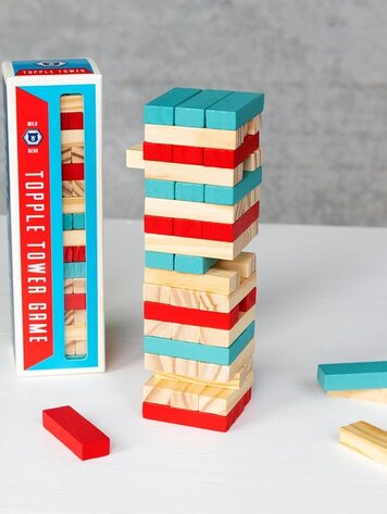 Mini Wooden Topple Tower - Wild Bear