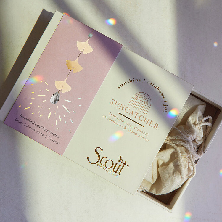 Botanical Leaf & Amazonite Suncatcher