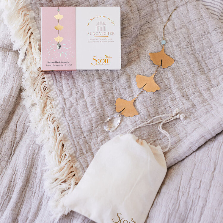 Botanical Leaf & Amazonite Suncatcher