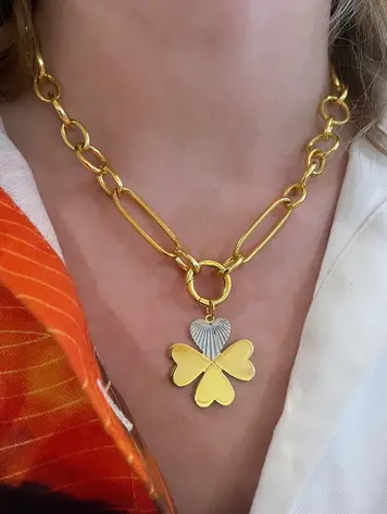 Four Hearts Clover Charm