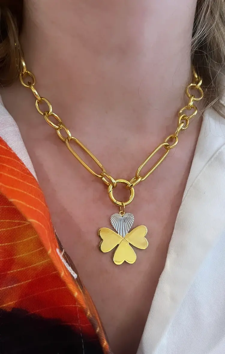 Four Hearts Clover Charm