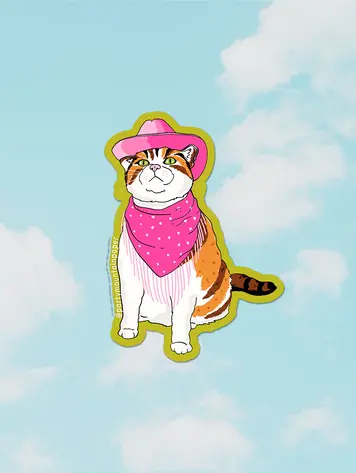 Cowboy Cat Sticker