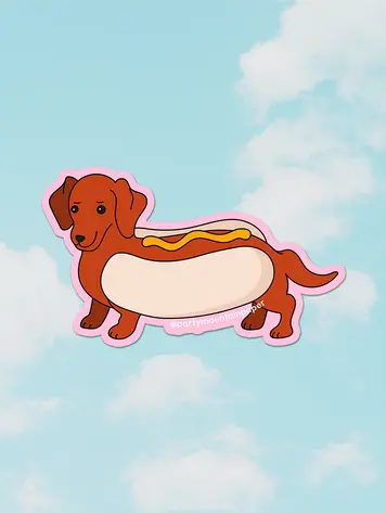 Weenie Hotdog Sticker (Mustard)
