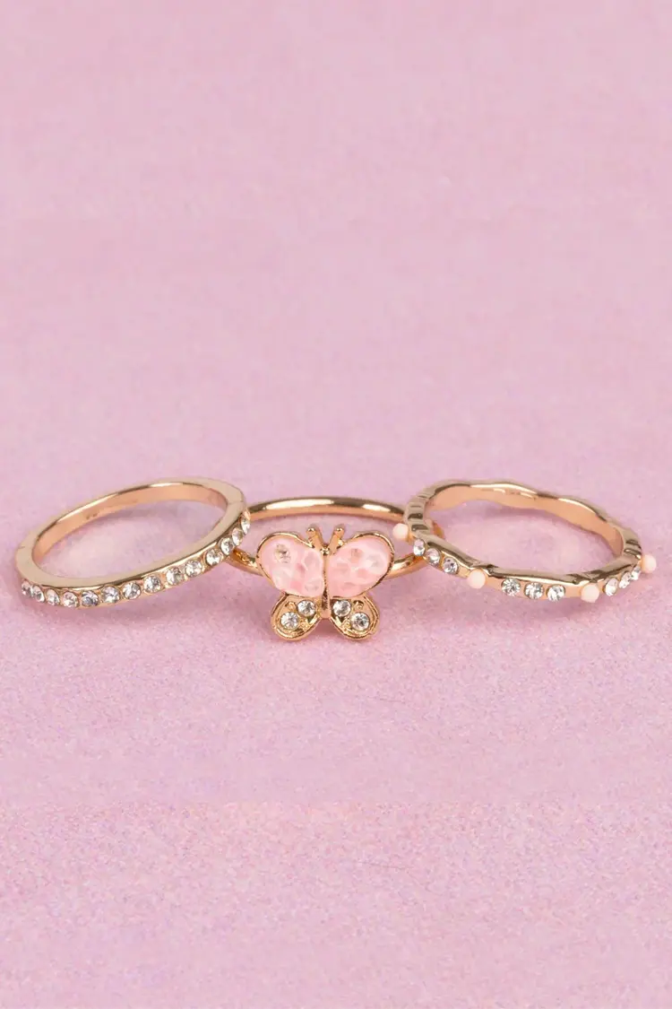 Butterfly Garden Rings Set